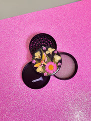 flower grinder with real flowers and butterfly